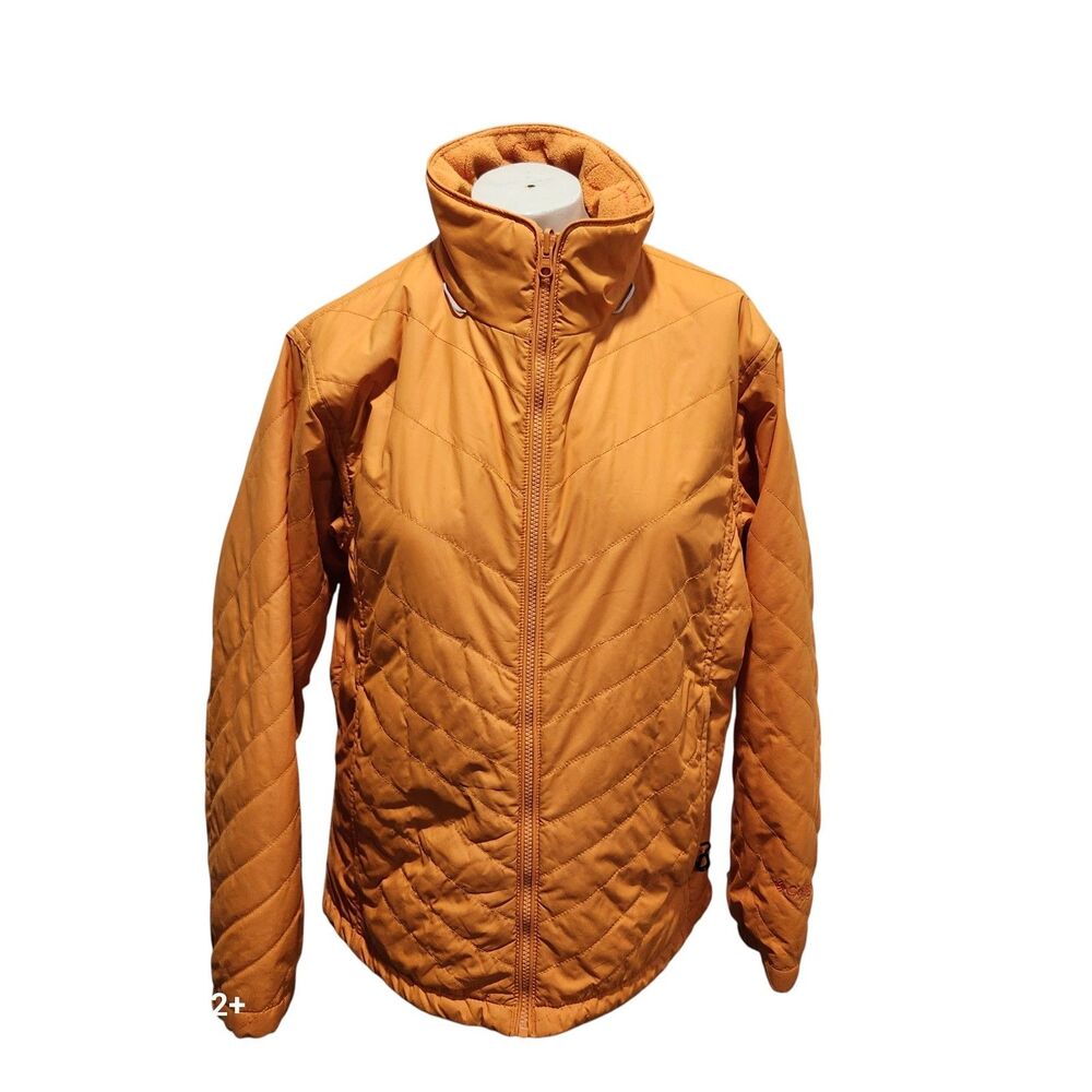Columbia‎ Vertex Interchange Jacket Womens L Orange Quilted Core Ski Hiking Coat